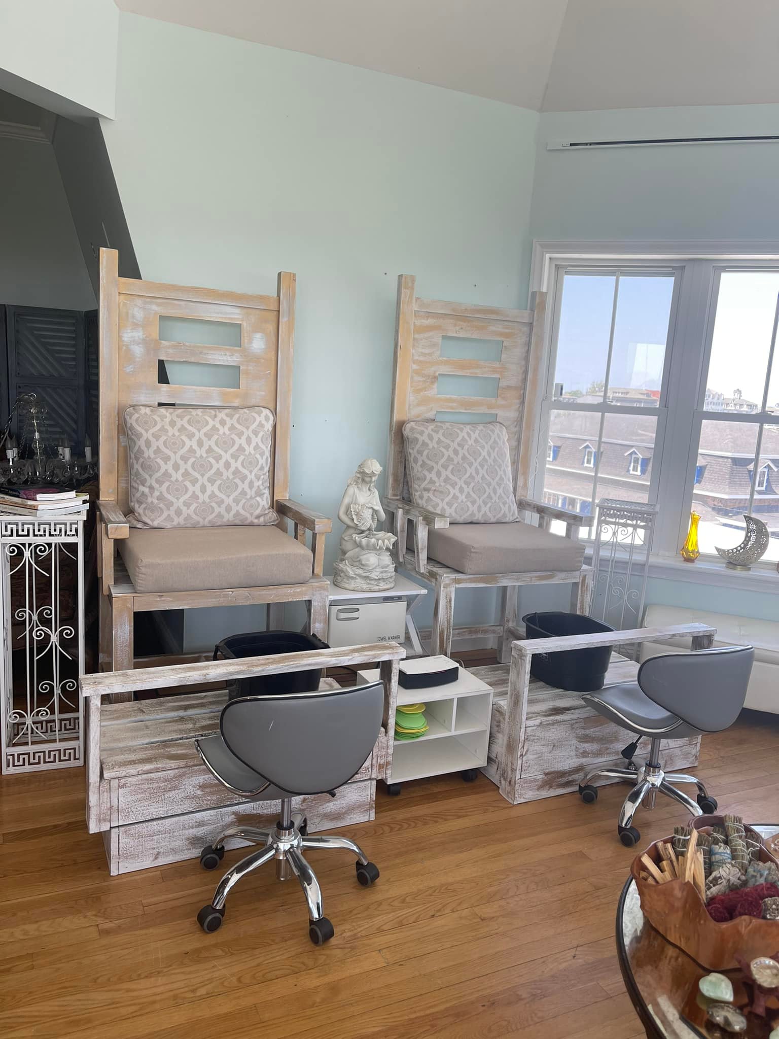 Professional Pedicure Stations - Serene nail services interior at Koru Eco Spa